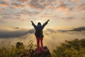 successful hiker person