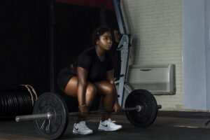 woman lifting weights